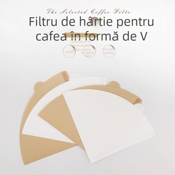 Filtre de cafea conice V02 pentru filtrare manuală, filtre din hârtie pentru cafea, 100 buc./cutie