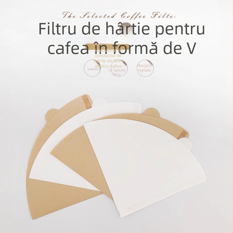 Filtre de cafea conice V02 pentru filtrare manuală, filtre din hârtie pentru cafea, 100 buc./cutie