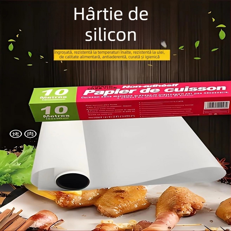 Hârtie de copt cu absorbție dublă a uleiului, acoperire din silicon alimentar, pentru cuptor cu aer, utilizare comercială