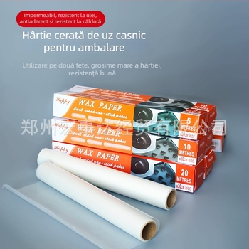 Hârtie de ceară de unică folosință pentru gătit și împachetare, hârtie de copt anti-grăsime, foi pentru pâine și bomboane, margini decorative