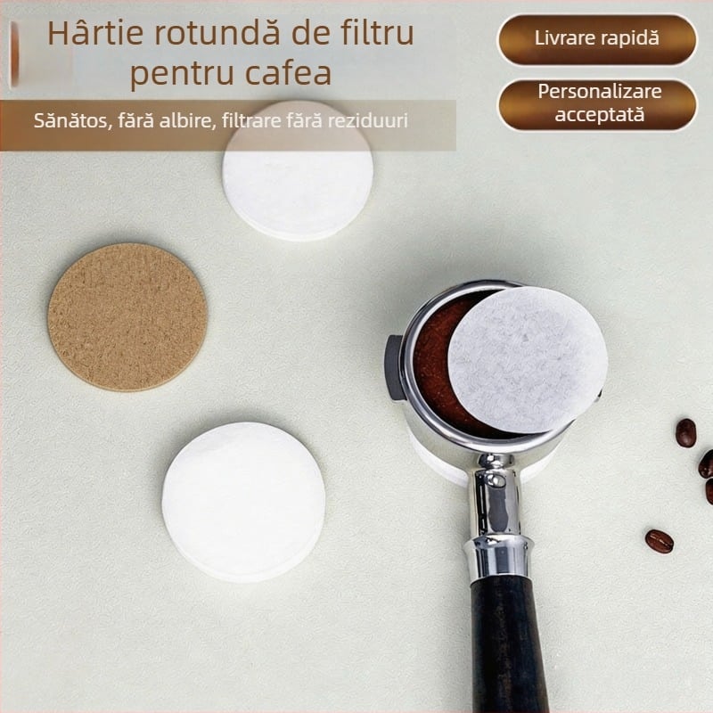 Hartie de filtru circulară pentru espressor, filtru moka pot de unică folosință pentru extracție manuală