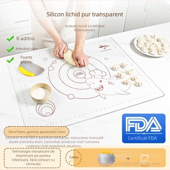 Crazy Shark Covor din silicon pentru frământat aluat, pentru întindere și coacere, Cfcm001 Transparent
