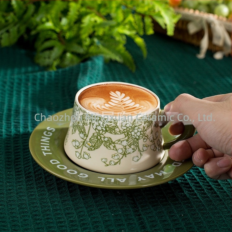 Secret Garden set ceramic pentru cafea cu ceașcă și farfurioară în cutie cadou – cană elegantă, de lux