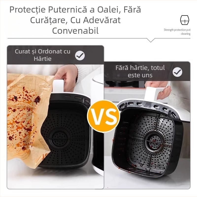 Hârtie de copt din silicon cu absorbție de ulei pentru alimente, potrivită pentru cuptor cu aer și cuptor obișnuit – pâine, prăjituri și sandwichuri