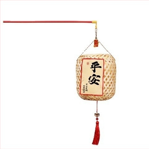 Fanar din bambus împletit, portabil, iluminat, pentru Anul Nou, decor în stil chinezesc