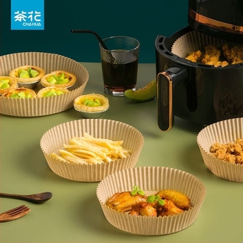 Camellia Hârtie pentru friteuză cu aer, acoperire din silicon, hârtie de copt pentru cuptor, calitate alimentară