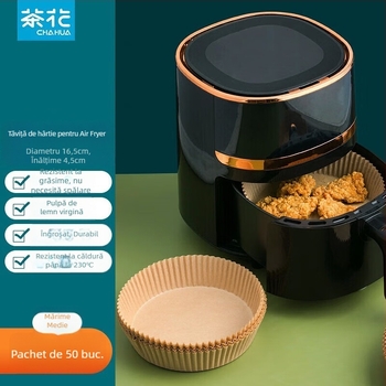 Camellia Hârtie pentru friteuză cu aer, acoperire din silicon, hârtie de copt pentru cuptor, calitate alimentară