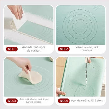 Covoraș mare din silicon pentru întinderea aluatului și coacere, silicon alimentar