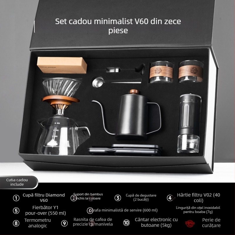Set premium de cafea pentru acasă, în stil american, cu cântar, ustensile pentru cafea și oală de cafea, cadou de afaceri