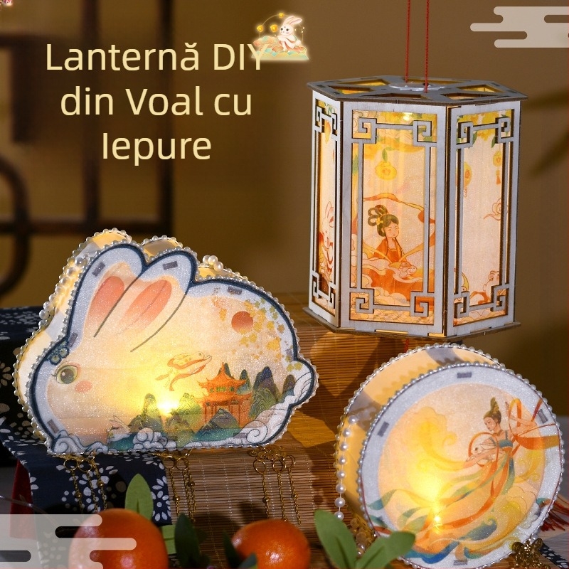 Set DIY Felinar din lemn — Felinar portabil luminat pentru Ziua Mamei, Festivalul Luminilor și Anul Nou