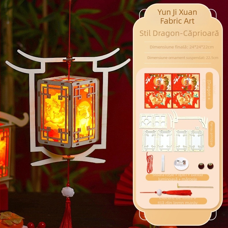 Set DIY Felinar din lemn — Felinar portabil luminat pentru Ziua Mamei, Festivalul Luminilor și Anul Nou