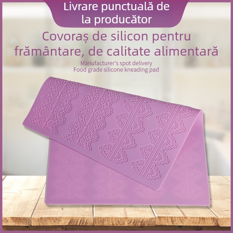 Covor din silicon pentru frământat aluat, gros, antiaderent, blat pentru întinderea aluatului și coacere