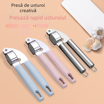 Presa de usturoi din oțel inoxidabil și zdrobitor de nuci — măcinător manual pentru usturoi și pastă de usturoi