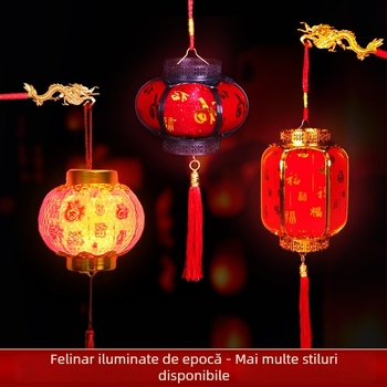 Lanternă al Anului Căluțului: Pandantiv portabil iluminat pentru copii, felinare florale pentru Anul Nou și Festivalul Lampioanelor, lanternă LED retro de Palat
