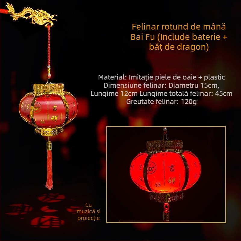 Lanternă al Anului Căluțului: Pandantiv portabil iluminat pentru copii, felinare florale pentru Anul Nou și Festivalul Lampioanelor, lanternă LED retro de Palat
