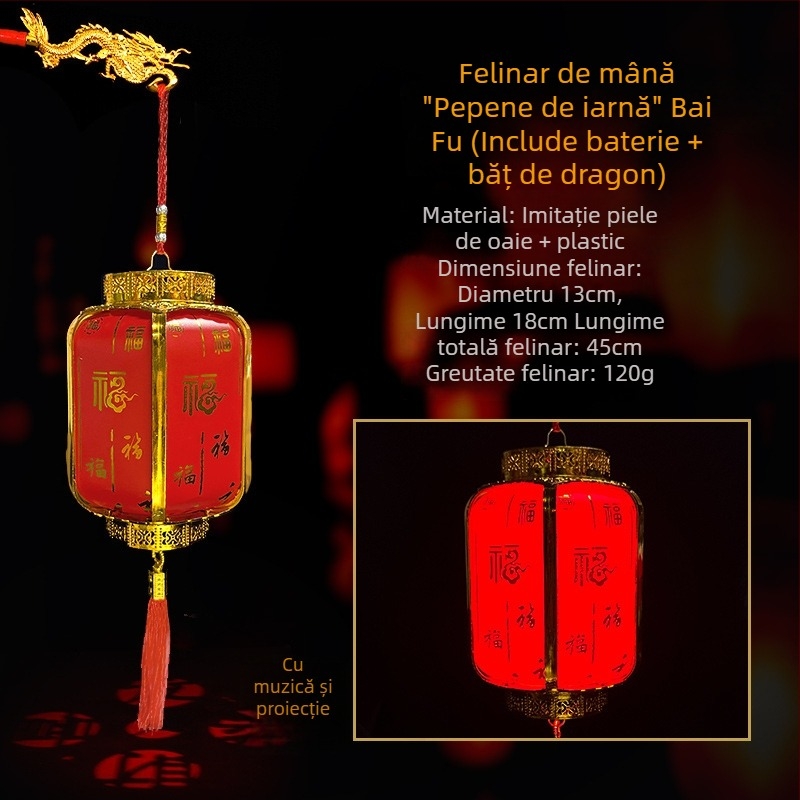 Lanternă al Anului Căluțului: Pandantiv portabil iluminat pentru copii, felinare florale pentru Anul Nou și Festivalul Lampioanelor, lanternă LED retro de Palat