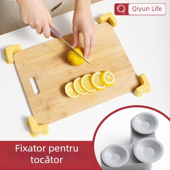 Tocător din silicon cu ventuză – fixator antiaderare, suprafață pentru frământat și izolație termică pentru blat