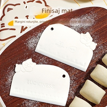 Cakoo Spatulă din plastic, cu scară de măsurare, pentru coacere și netezirea cremei, construcție integrată
