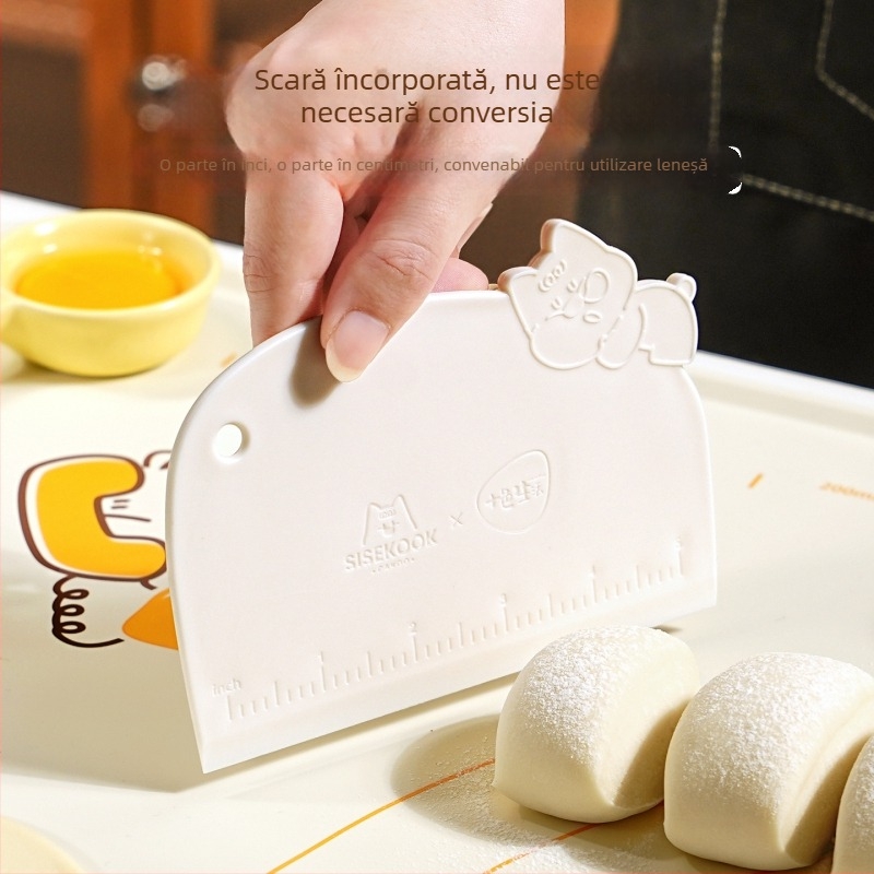 Cakoo Spatulă din plastic, cu scară de măsurare, pentru coacere și netezirea cremei, construcție integrată