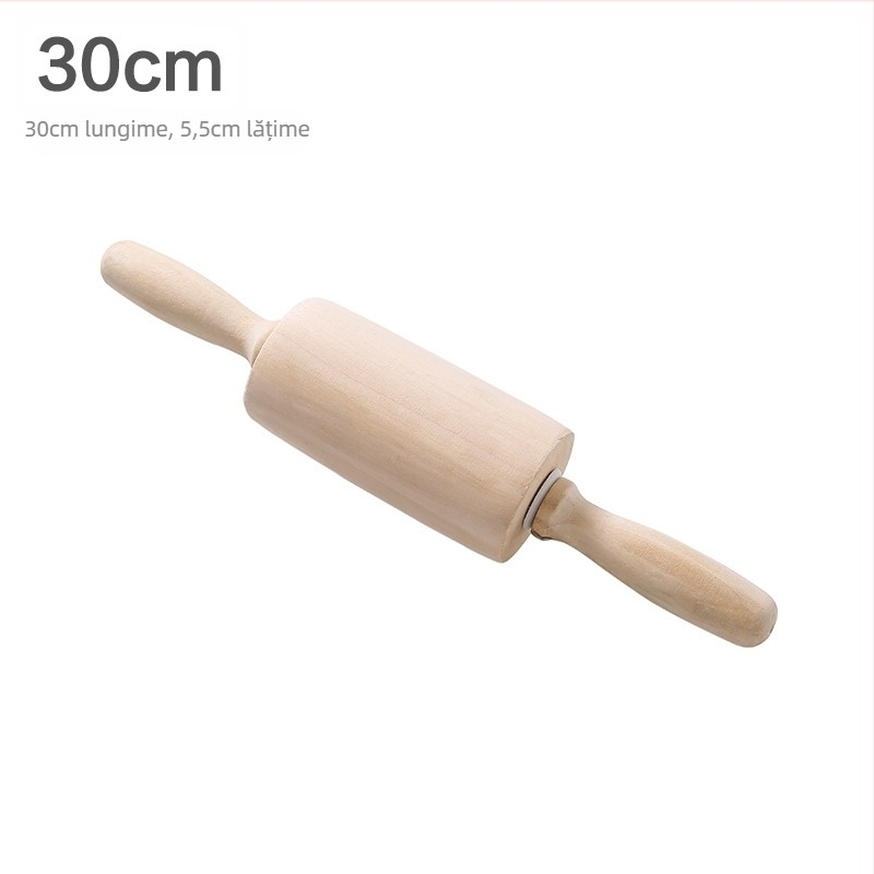 Rulou din lemn masiv, mare, pentru foi de aluat pentru gyoză și coacere, utilizare casnică.