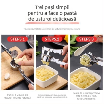 Presă manuală de usturoi și zdrobitor de usturoi, presă mare pentru bucătărie, aparat pentru pastă de usturoi
