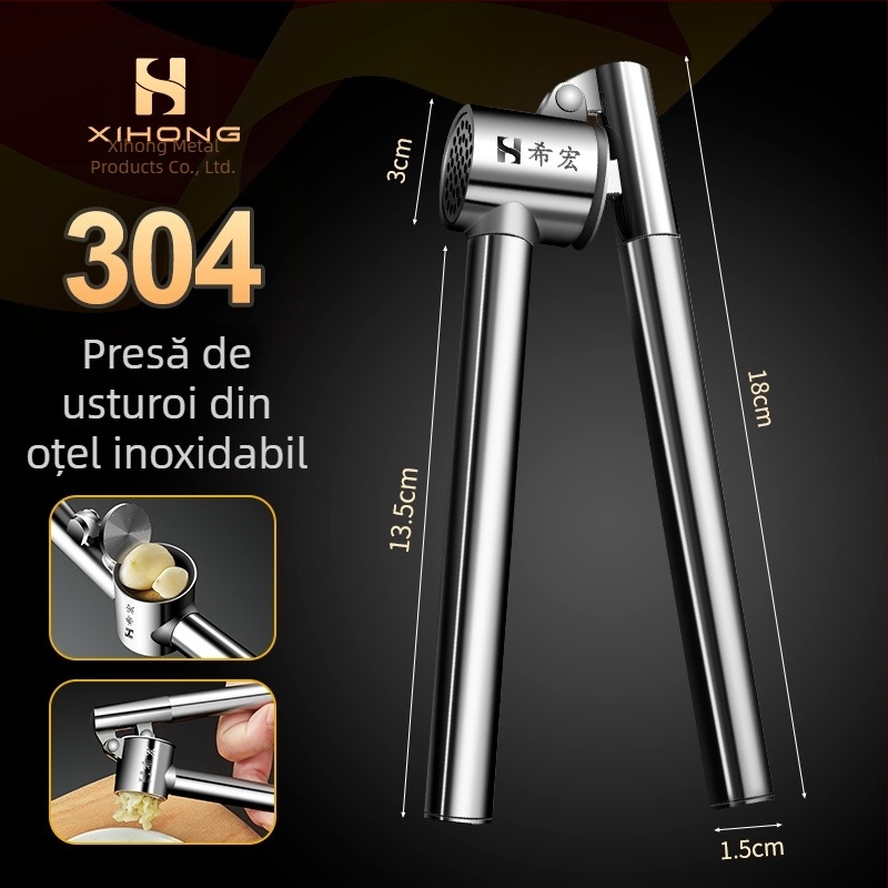 Presă manuală de usturoi și zdrobitor de usturoi, presă mare pentru bucătărie, aparat pentru pastă de usturoi