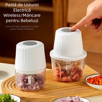 Presă electrică de usturoi fără fir, unealtă pentru pastă de usturoi, măcinător de usturoi pentru hrana bebelușilor, măcinător de carne, mini procesor de bucătărie