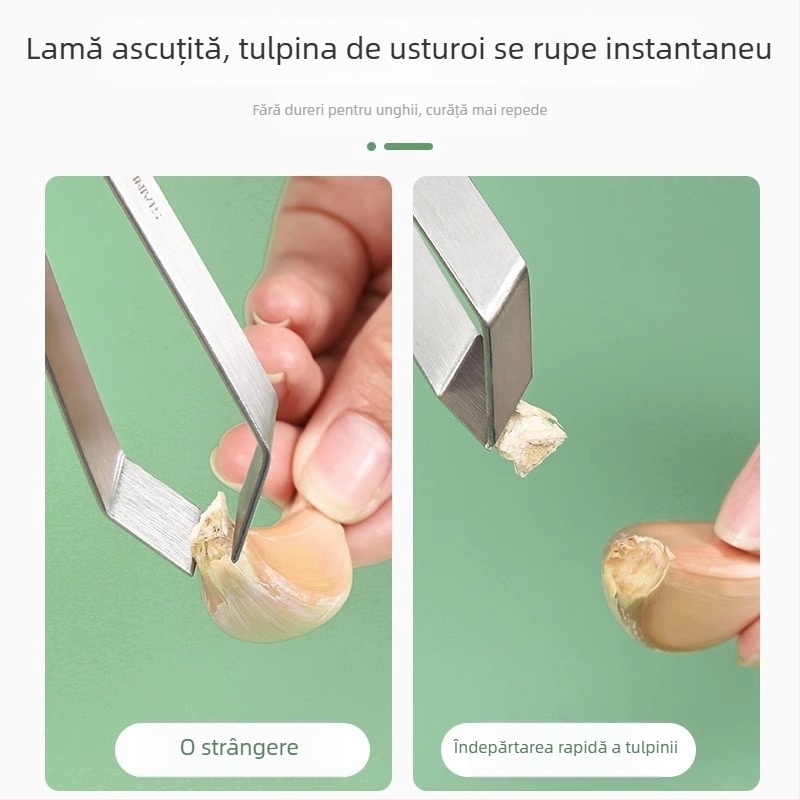 Curățător de usturoi din oțel inoxidabil, zdrobitor de usturoi, unelte de bucătărie multifuncționale