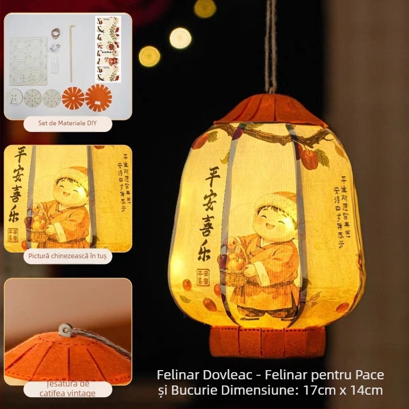 2026 Noul model 61 Lanteră pentru Ziua Copilului, handmade DIY în stil Chinezesc, lanternă de palat portabil, decor suspendat pentru Anul Calului