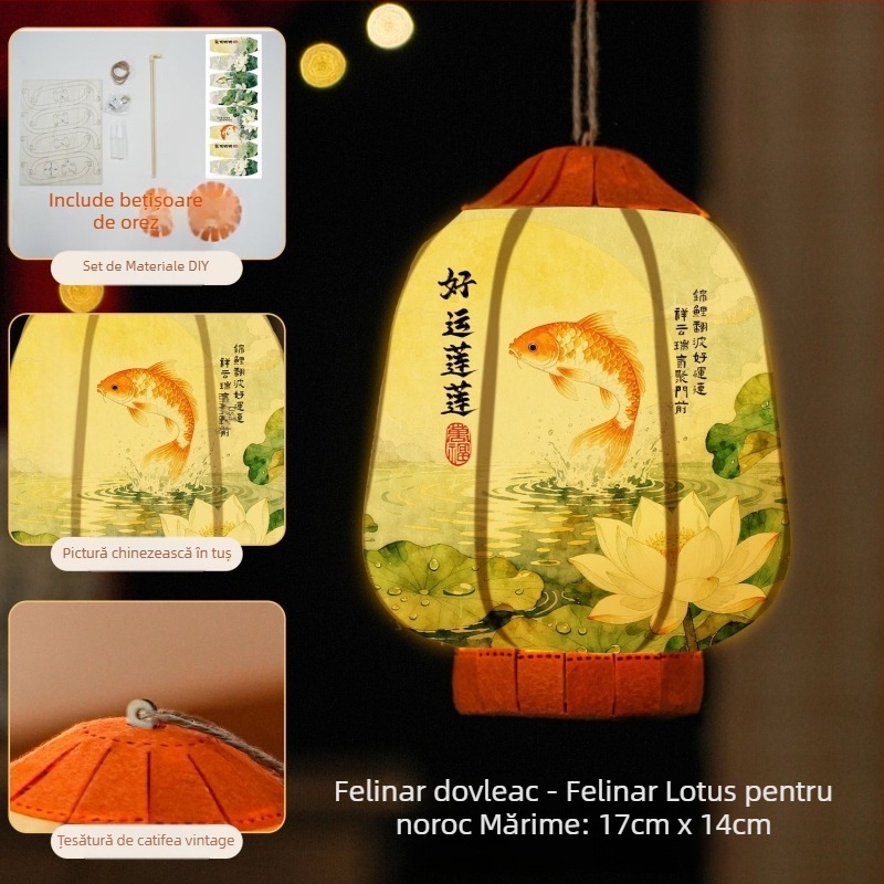 2026 Noul model 61 Lanteră pentru Ziua Copilului, handmade DIY în stil Chinezesc, lanternă de palat portabil, decor suspendat pentru Anul Calului