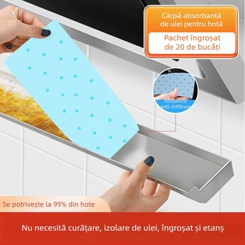 Hârtie absorbantă pentru ulei pentru hotă, bumbac absorbant pentru ulei, bumbac special rezistent la ulei, panou anti-ulei, model îmbunătățit cu folie, 20 de bucăți