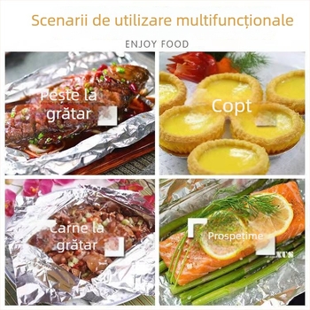 Folie de aluminiu pentru cuptor și friteuză cu aer, rezistentă la temperaturi înalte, ambalaj economic pentru coacere și grilare, clasă alimentară