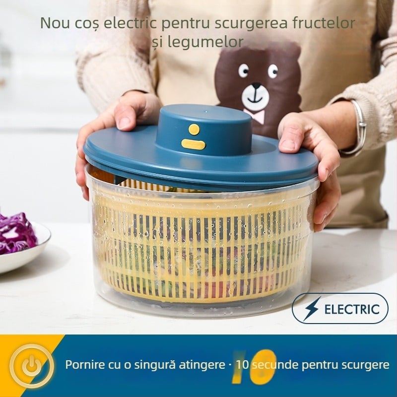 Dehidrator electric pentru legume și spinner de salată, coș pentru scurgerea apei, rezistent la temperaturi înalte