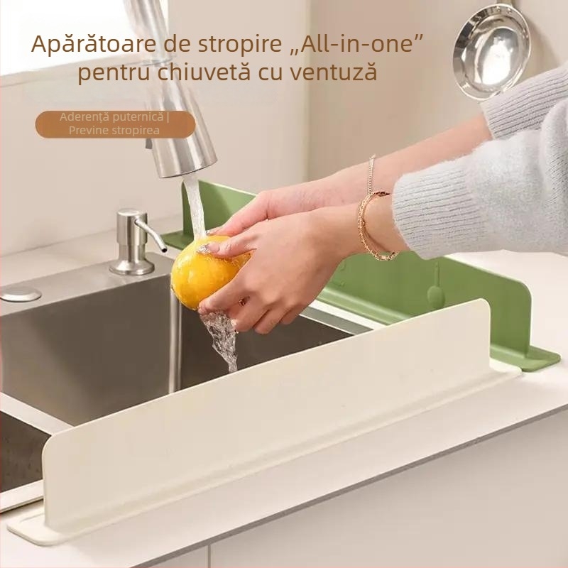 Protecție din silicon pentru stropi la chiuvetă, bucătărie, cu bordură înălțată