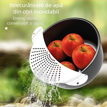Filtru de apă din oțel inoxidabil pentru fructe și legume, scurgător de bucătărie cu separator de resturi