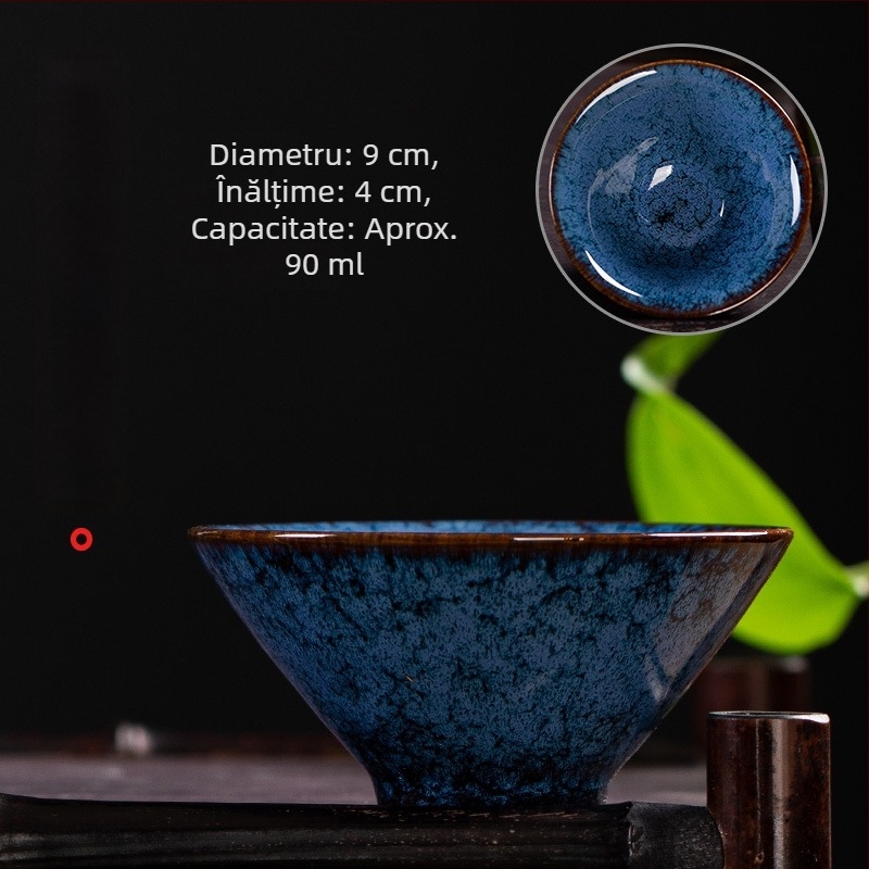 Set de ceai din porțelan în stil japonez, în cutie cadou – include cești de ceai, ceașcă de degustare și boluri de ceai