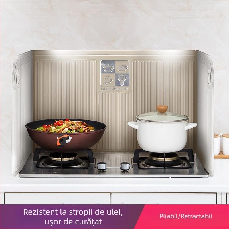 Protecție din oțel inoxidabil pentru ulei la aragaz