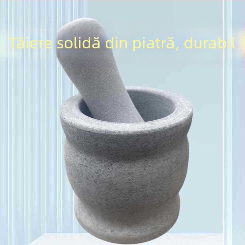 Moară de usturoi din piatră cu pistil zdrobitor, pentru uz casnic
