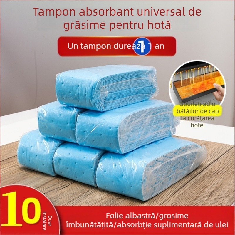 Bumbac absorbant de ulei pentru hotă, de a treia generație, cu film gri, rezistent la foc, universal, de unică folosință, fără spălare, pentru uz casnic