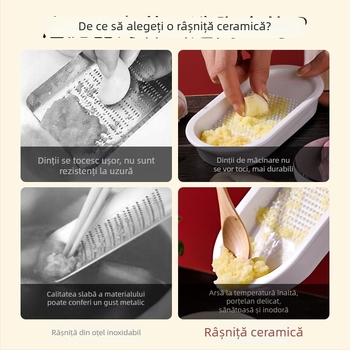 Măcinător ceramic pentru ghimbir și usturoi, pentru bucătărie, zdrobitor de piure de fructe și mâncare pentru copii