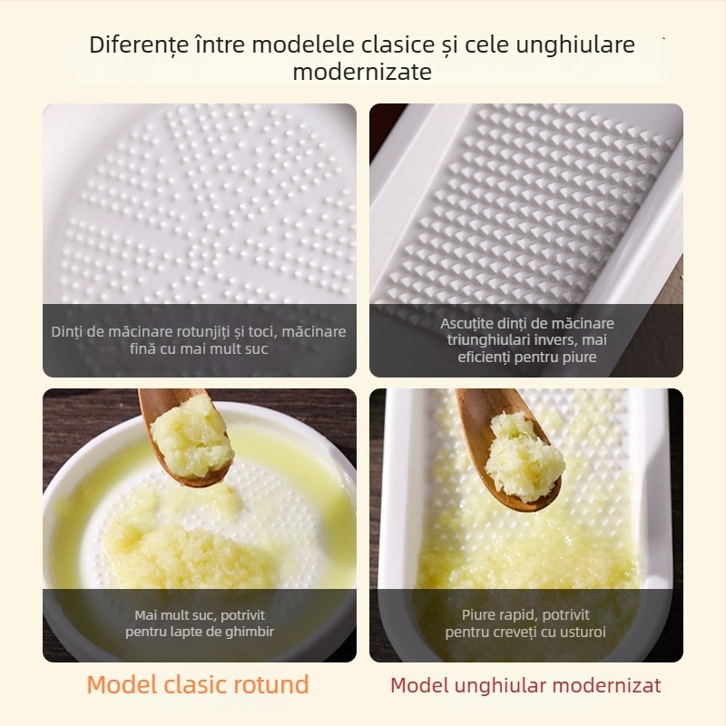 Măcinător ceramic pentru ghimbir și usturoi, pentru bucătărie, zdrobitor de piure de fructe și mâncare pentru copii