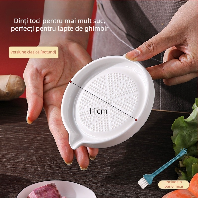Măcinător ceramic pentru ghimbir și usturoi, pentru bucătărie, zdrobitor de piure de fructe și mâncare pentru copii