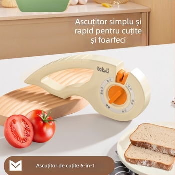 Instrument de ascuțit pentru cuțite acasă - ascuțire rapidă pentru cuțite de bucătărie și foarfece, piatră de ascuțit multifuncțională
