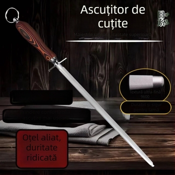Baston de ascuțit din oțel aliat, cu textură ultra-fină, pentru întreținerea cuțitelor profesionale și de uz casnic