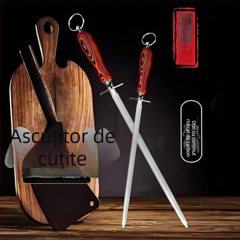 Baston de ascuțit din oțel aliat, cu textură ultra-fină, pentru întreținerea cuțitelor profesionale și de uz casnic