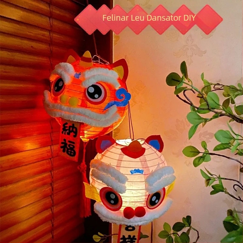 Lanternă pentru Leul Dansator de Revelion – kit DIY pentru copii, lanternă portabilă iluminată