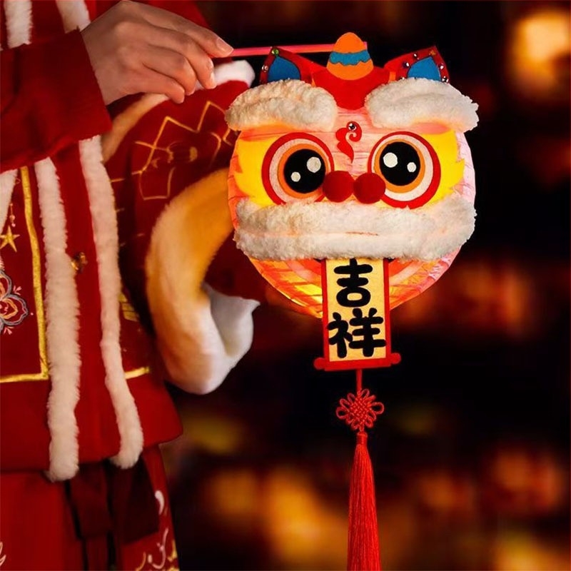 Lanternă pentru Leul Dansator de Revelion – kit DIY pentru copii, lanternă portabilă iluminată