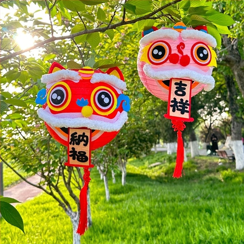 Lanternă pentru Leul Dansator de Revelion – kit DIY pentru copii, lanternă portabilă iluminată