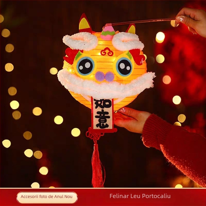 Lanternă pentru Leul Dansator de Revelion – kit DIY pentru copii, lanternă portabilă iluminată