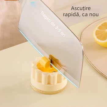 Dopamine Așcuțitor de cuțite cu ventuză – piatră de ascuțire cu două fețe pentru bucătărie, utilizare casnică